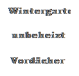Textfeld: Wintergarten
 unbeheizt
 Vordcher
 
